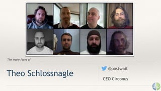 The many faces of
Theo Schlossnagle
@postwait
CEO Circonus
 