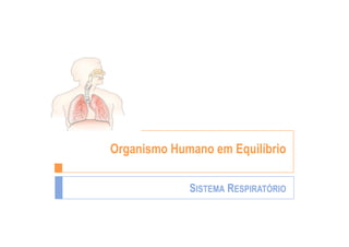 Organismo Humano em Equilíbrio

             SISTEMA RESPIRATÓRIO
 