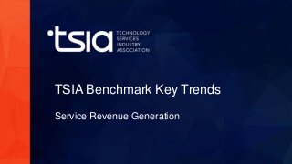 www.tsia.com
TSIA Benchmark Key Trends
Service Revenue Generation
 