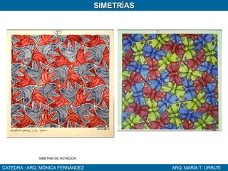 CATEDRA : ARQ. MÓNICA FERNÁNDEZ ARQ. MARÍA T. URRUTI SIMETRÍAS SIMETRIA DE ROTACION 