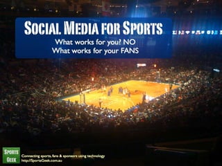 Social Media for Sports #scau #scnz presentation