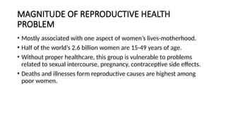 Poor Reproductive Health Sexual and Reproductive Health CONCEPTS INTRODUCTION | PPTX
