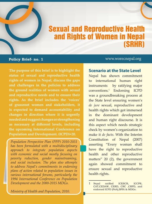 Sexual and Reproductive Health and Rights of Women in Nepal (SRHR) | PDF
