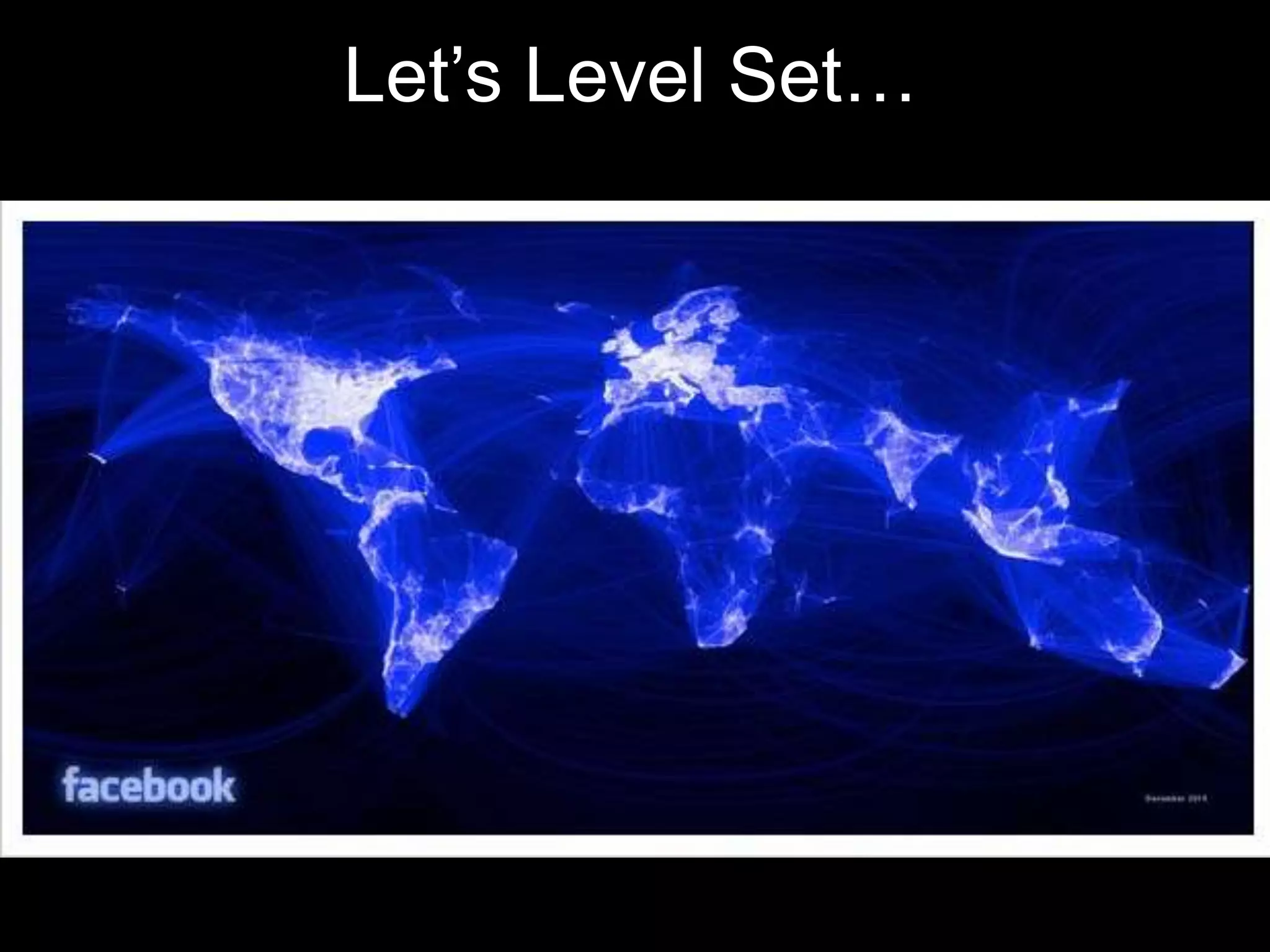 Let’s Level Set…
 