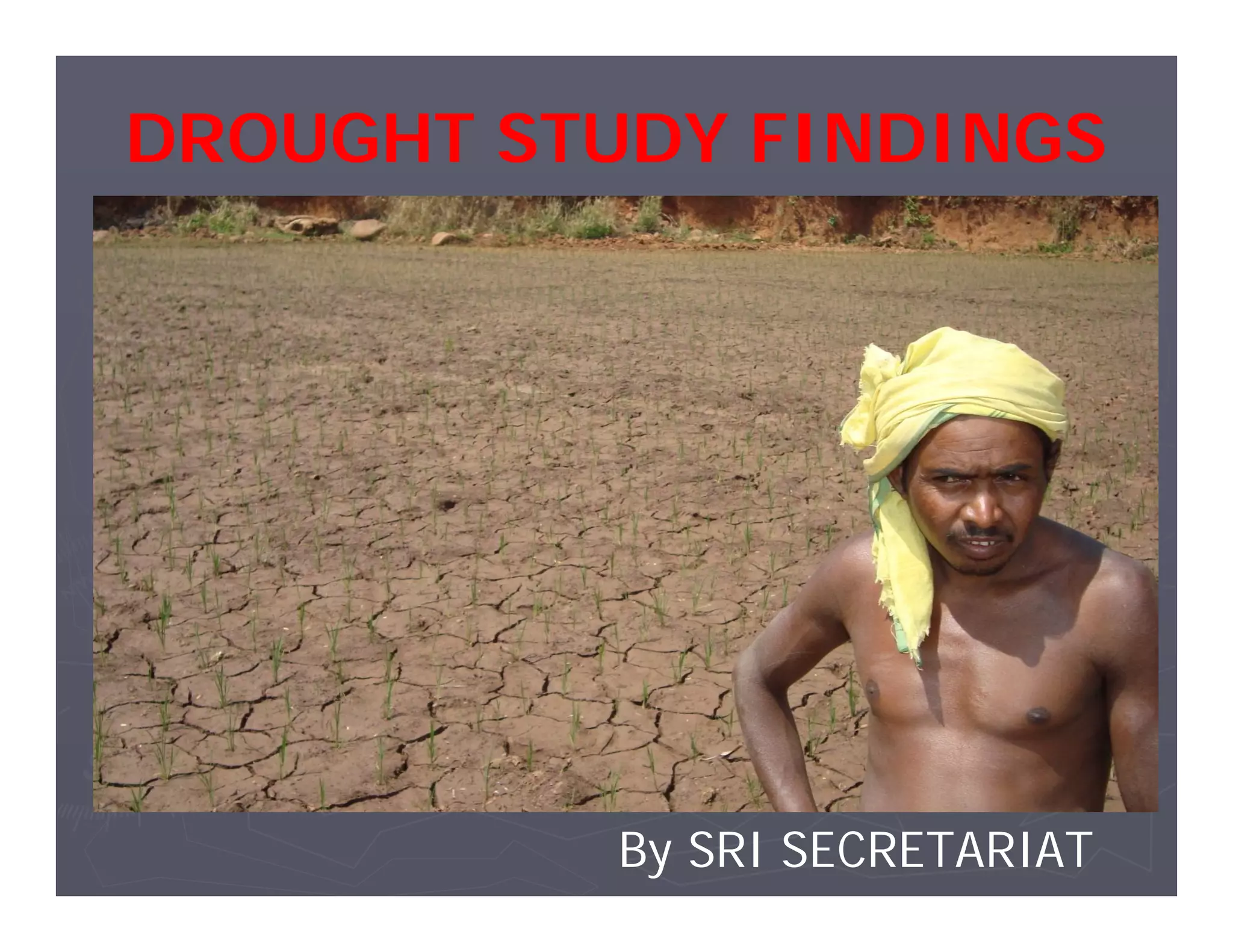DROUGHT STUDY FINDINGS




           By SRI SECRETARIAT
 