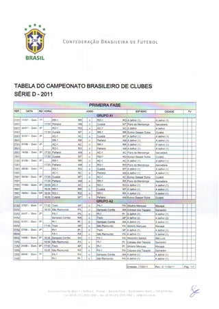 Série D 2011 - Tabela da competição