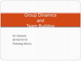 Sri Hartanti
6019210110
Psikologi Bisnis
Group Dinamics
and
Team Building
 