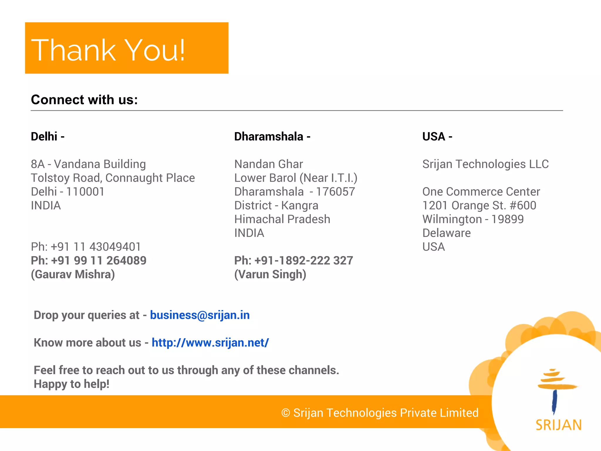 ABOUT 
SRIJAN 
www.srijan.net 
 