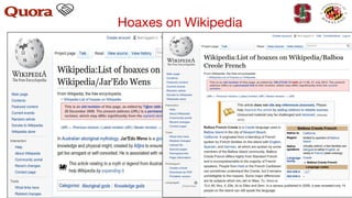 Hoaxes on Wikipedia
 