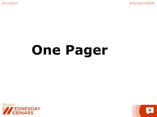 One Pager
@srijan #SrijanWW