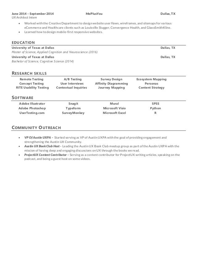Srikant Chari Ux Researcher Resume