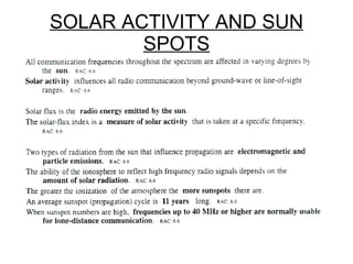 SOLAR ACTIVITY AND SUN SPOTS 