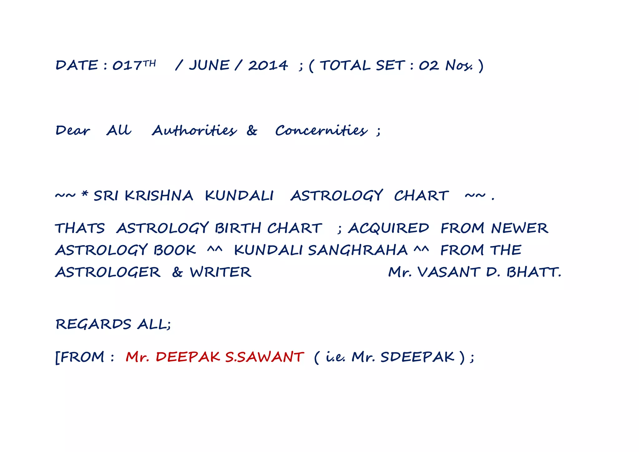  Sri krishna kundali astrology chart PPT