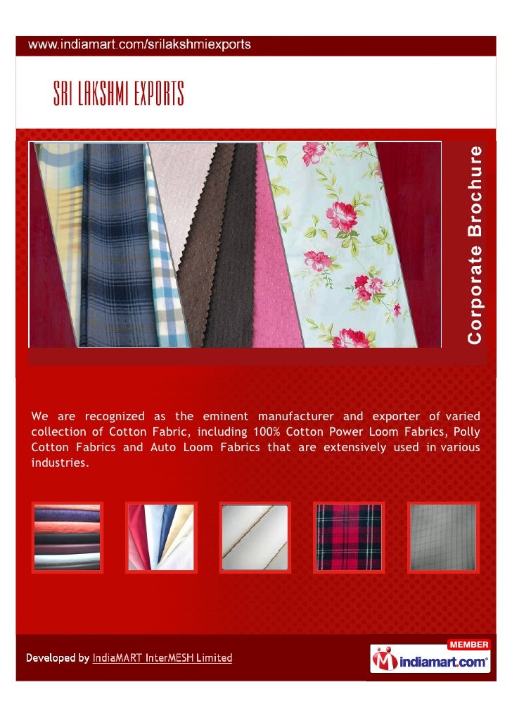 Sri Lakshmi Exports, Salem, Cotton Power Loom Fabrics