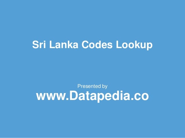 About Sri Lanka Postal Codes Lookup