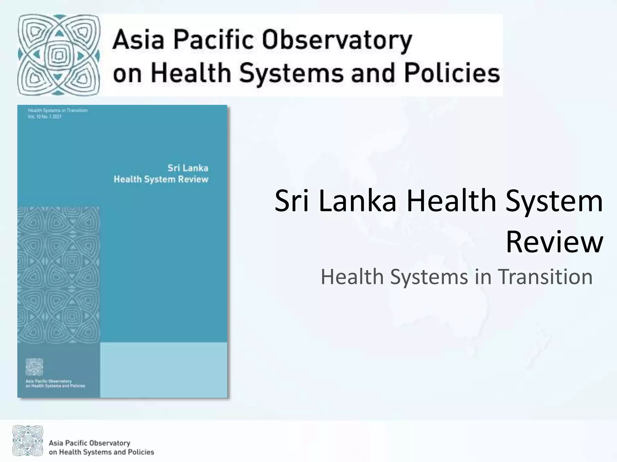 Hsep Sri Lanka Health System Review (Health in Transition) | PPTX