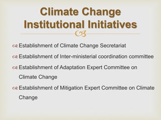 Climate Change related Initiatives in Sri Lanka | PPTX