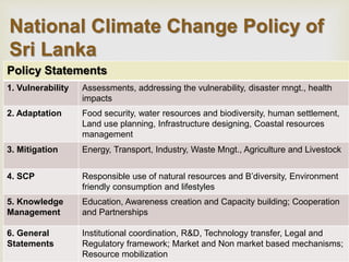Climate Change related Initiatives in Sri Lanka | PPTX