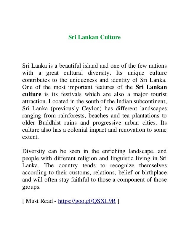 essay about sri lankan culture