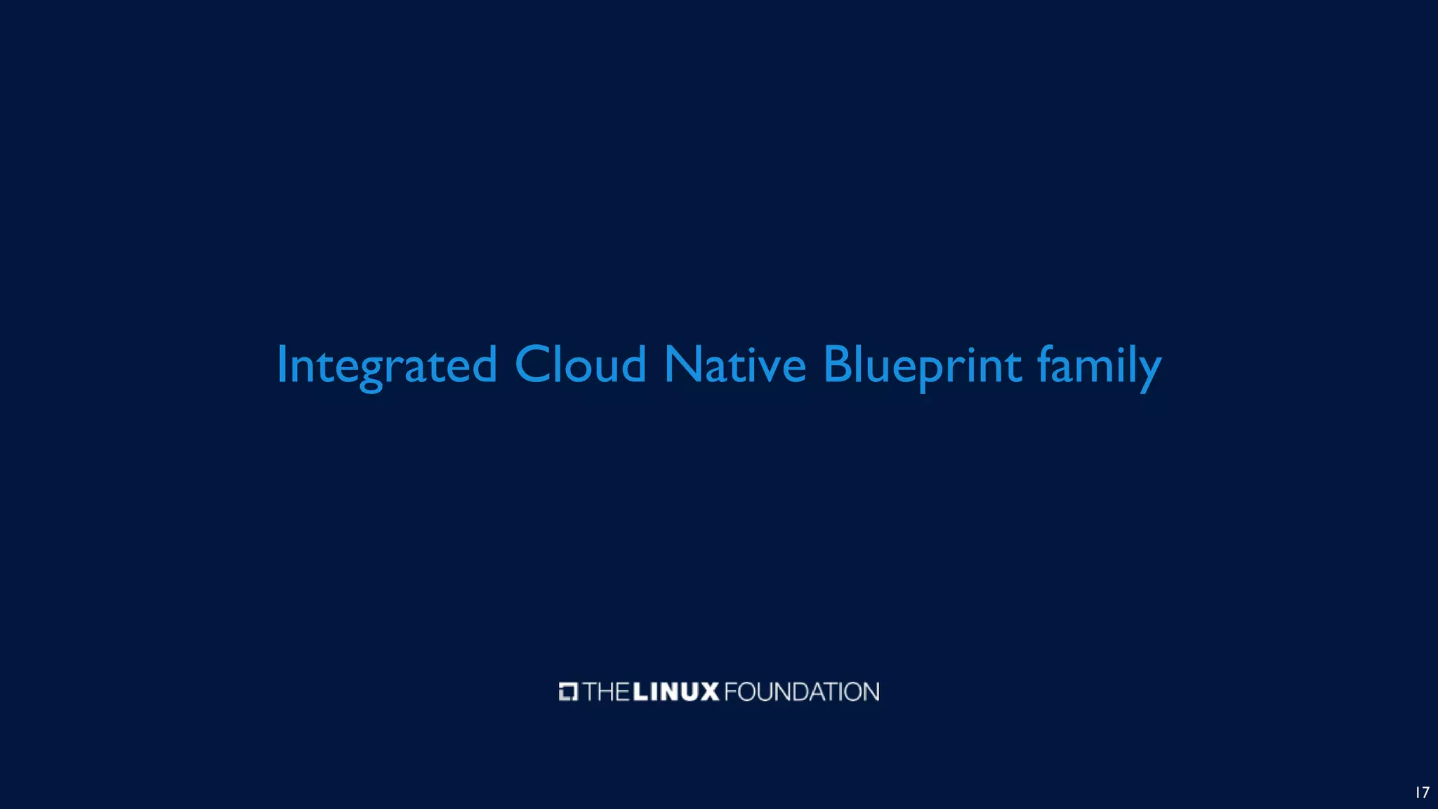 Integrated Cloud Native Blueprint family
17
 