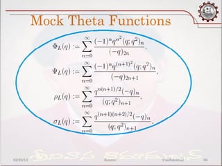 Mock Theta Functions




02/23/13             Source:   Confidential   36
 