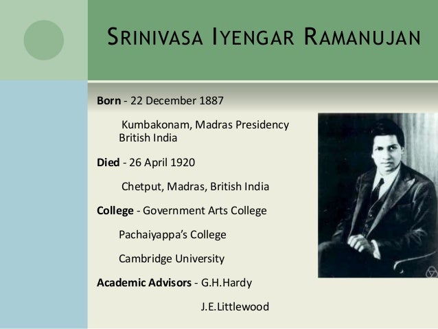 Essay on life history of srinivasa ramanujan