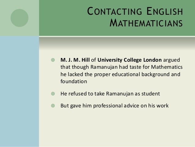 ppt on srinivasa ramanujan ppt on mathematician