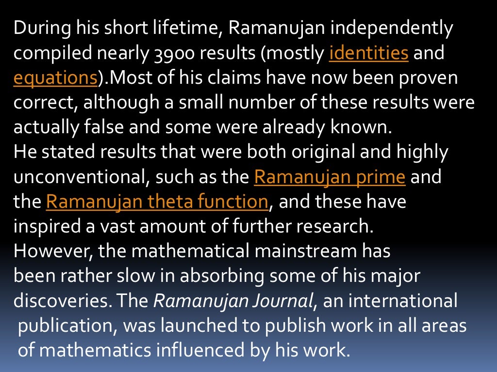 Srinivasa Ramanujan Essay - on Study Boss