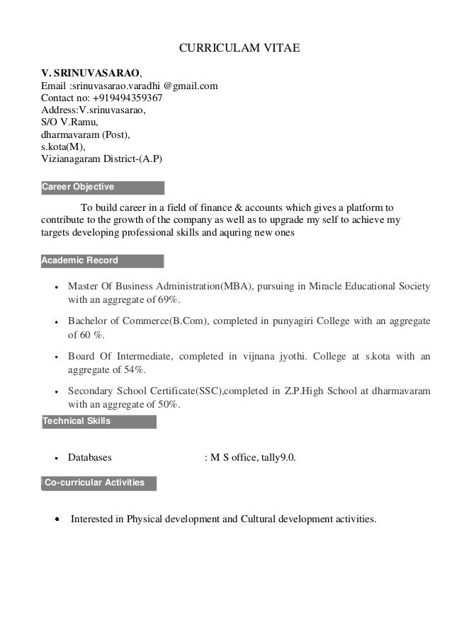 srinu resume