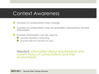 Context Awareness in Mobile Computing | PPT
