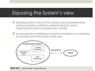 Context Awareness in Mobile Computing | PPT