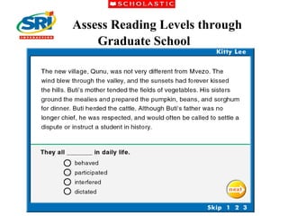 Assess Reading Levels through Graduate School 