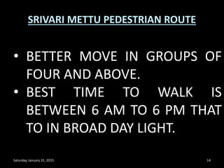 Srivari mettu foot path route | PPTX