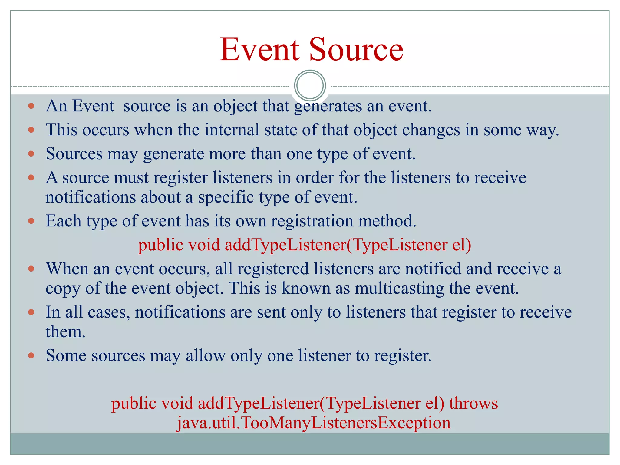 Event Handling in JAVA | PPTX | Programming Languages | Computing