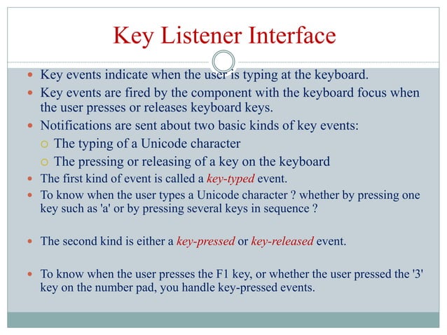 Event Handling in JAVA | PPTX | Programming Languages | Computing