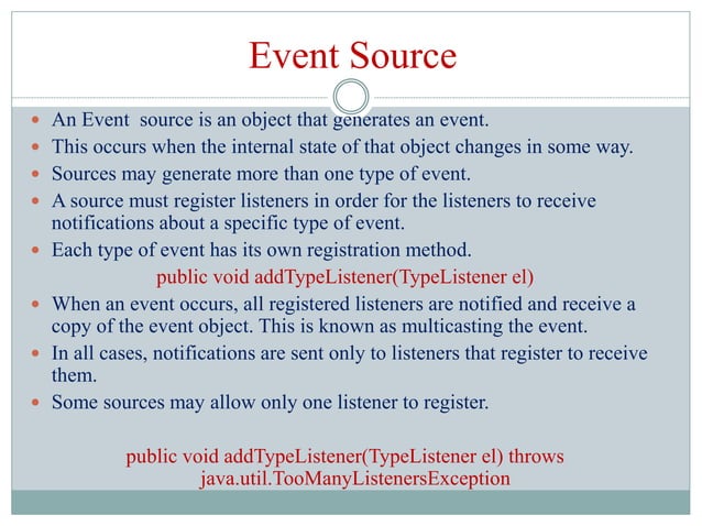 Event Handling in JAVA | PPT