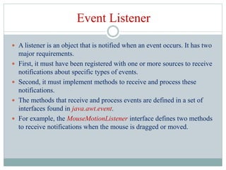 Event Handling in JAVA | PPTX | Programming Languages | Computing
