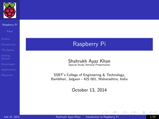 Seminar Presentation on Raspberry Pi | PDF