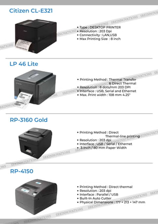 Srk thermal and label printers | PDF