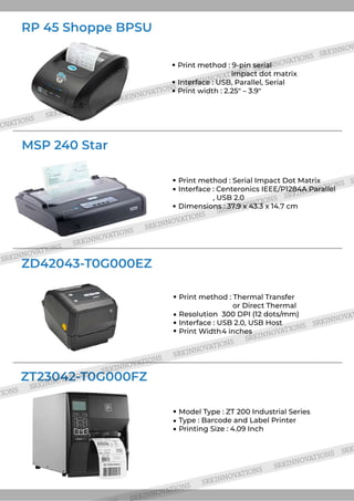 Srk thermal and label printers | PDF