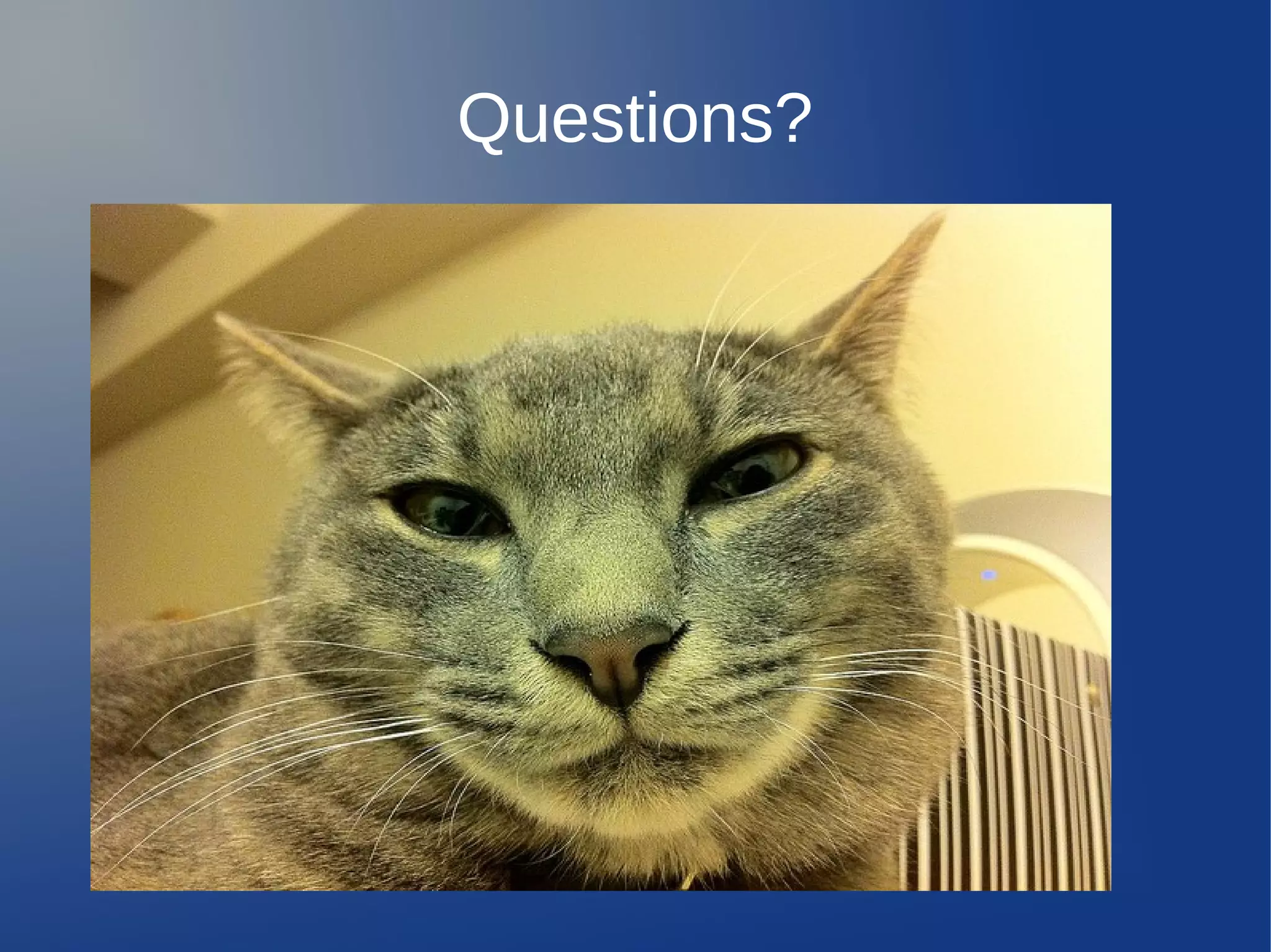 Questions?
 