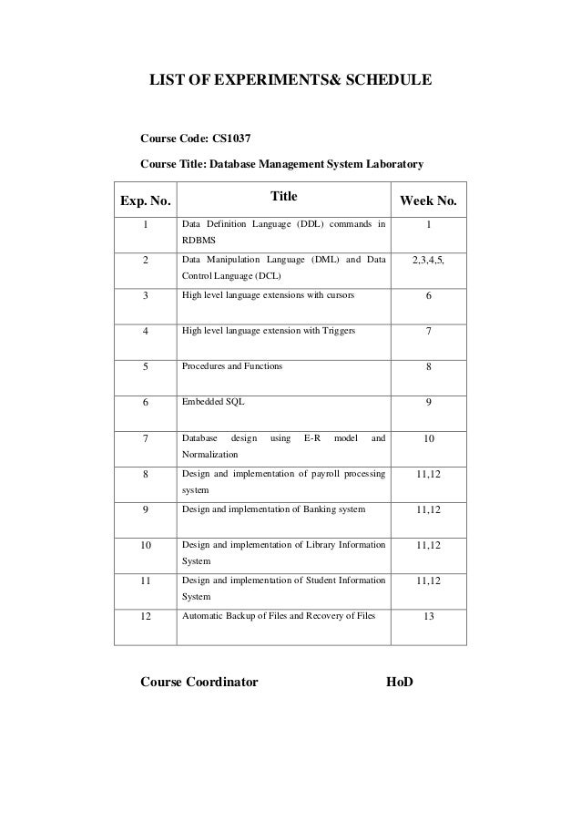 Dbms Lab Manual