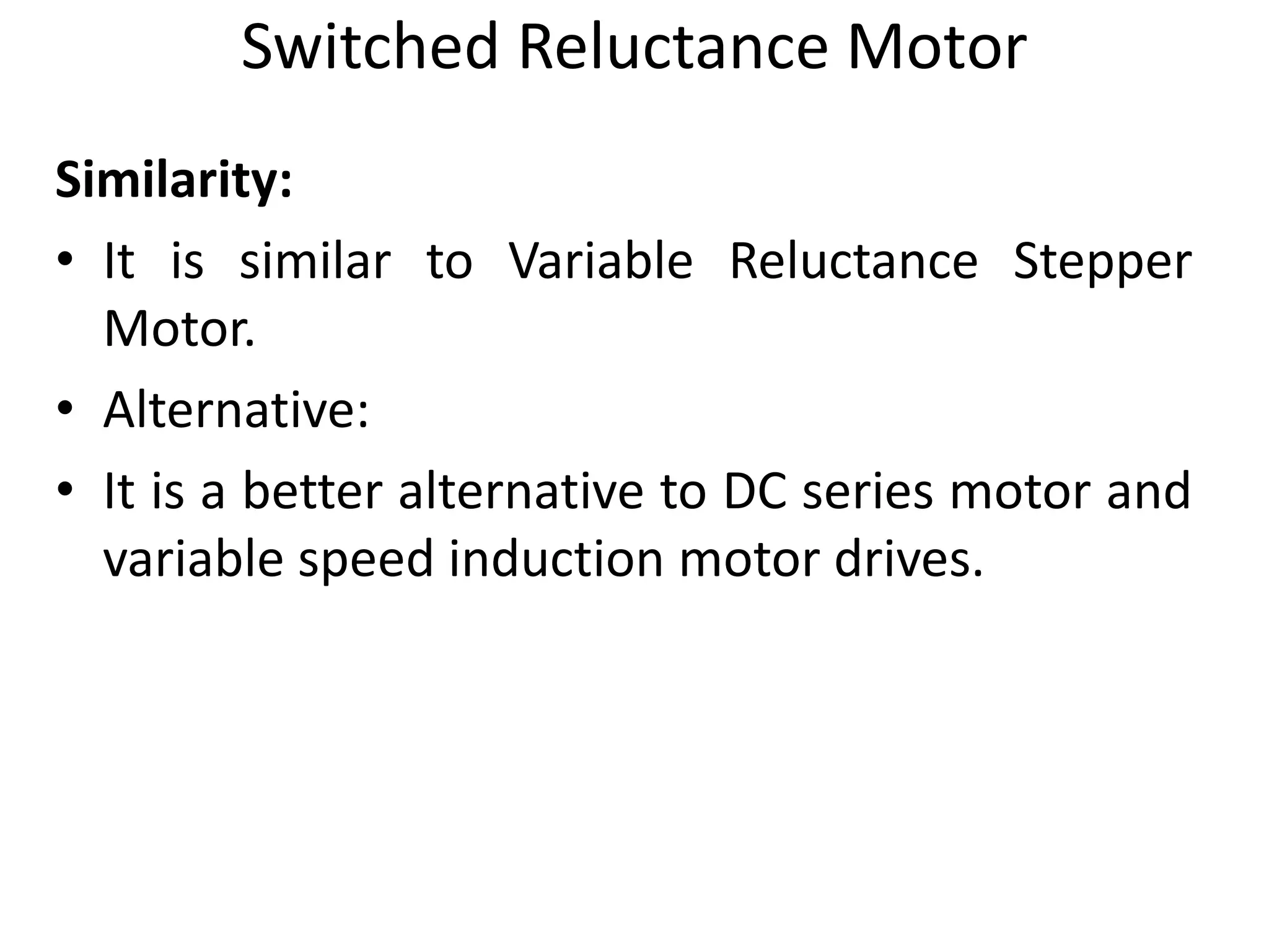 Switched reluctance motor used in automation systemptx | PPTX