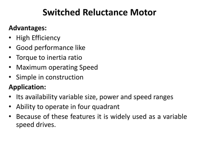 Switched reluctance motor used in automation systemptx | PPTX