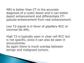 Small Rcc Mri SMALL RENAL MASS POWER POINT PRESENTATION | PPT