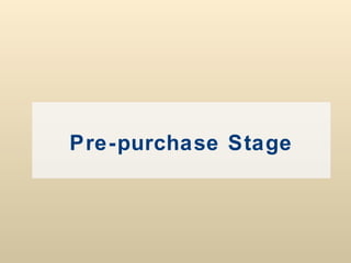 Pre-purchase Stage 