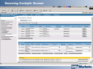 Sourcing Cockpit: Screen 