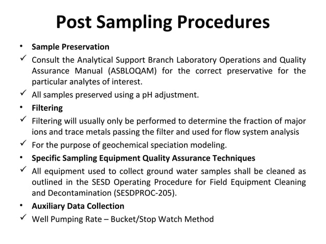 Ground water sampling & Analysis technique | PPT | Chemistry | Science