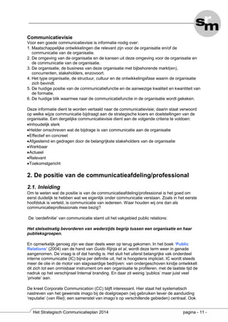 Het strategische communicatieplan 2014 syllabus wk
