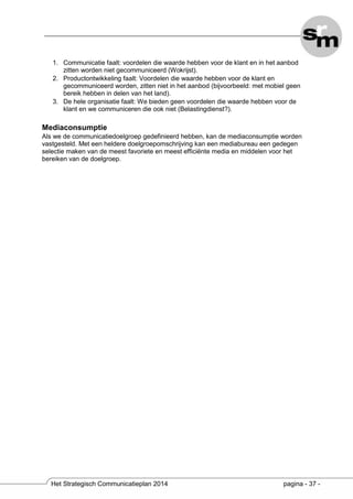 Het strategische communicatieplan 2014 syllabus wk